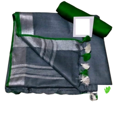 Khadi Linen saree M J HANDLOOM