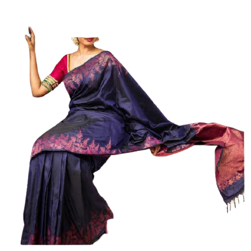 Handloom Raw Silk Weaving Saree M J HANDLOOM