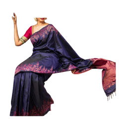 Handloom Raw Silk Weaving Saree M J HANDLOOM