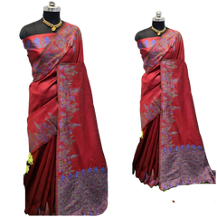 Handloom Raw Silk Weaving Saree M J HANDLOOM