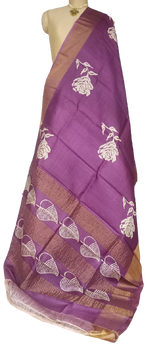 Pure Tussar Silk print saree