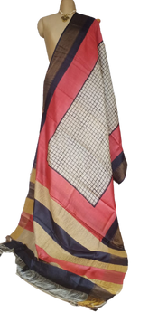 Pure Tussar Silk print saree