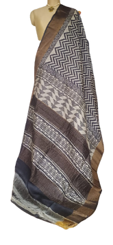Pure Tussar Silk print saree