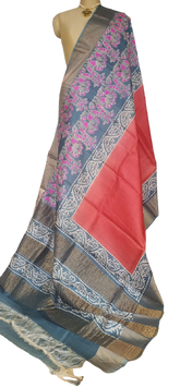 Pure Tussar Silk print saree