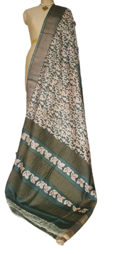 Pure Tussar Silk print saree