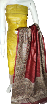 Tussar Madhubani Print Suit SILK ZONE