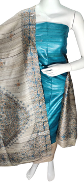 Tussar Madhubani Print Suit SILK ZONE