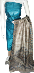 Tussar Madhubani Print Suit SILK ZONE