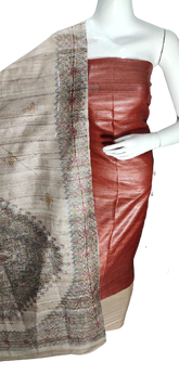 Tussar Madhubani Print Suit SILK ZONE