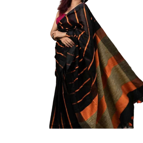 Pure Handloom Linen Saree SILK ZONE
