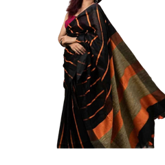 Pure Handloom Linen Saree SILK ZONE