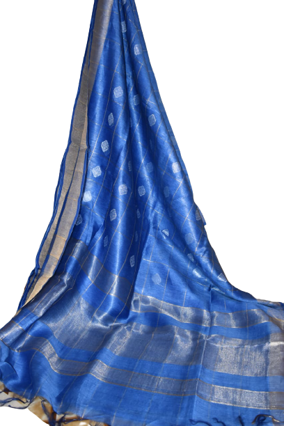 Organza Silk Linen Saree M J HANDLOOM