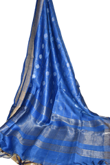 Organza Silk Linen Saree M J HANDLOOM