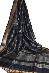 Organza Silk Linen Saree M J HANDLOOM