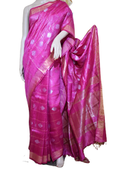 Organza Silk Linen Saree M J HANDLOOM