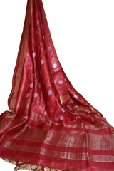 Organza Silk Linen Saree M J HANDLOOM