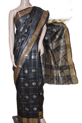 Organza Silk Linen Saree M J HANDLOOM