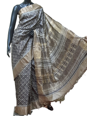 Pure Tussar Silk print saree