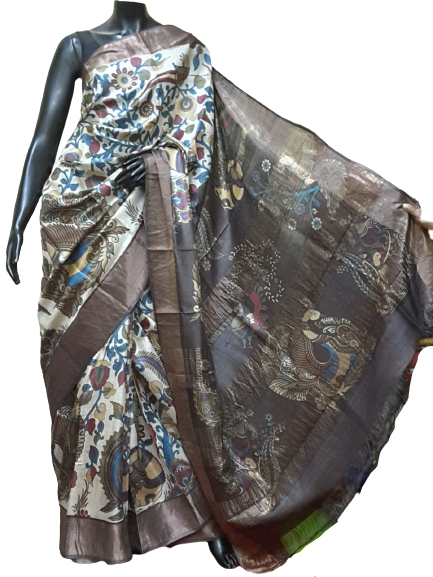 Pure Tussar Silk print saree