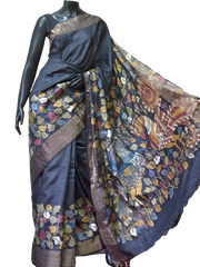 Pure Tussar Silk print saree