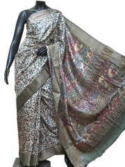 Pure Tussar Silk print saree