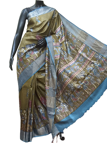 Pure Tussar Silk print saree