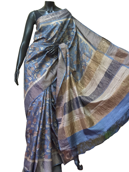 Pure Tussar Silk print saree