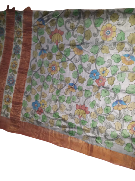 TUSSAR SILK PRINT SAREE