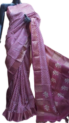 Pure Tussar Silk print saree