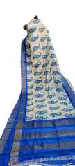 Pure Tussar Silk print saree