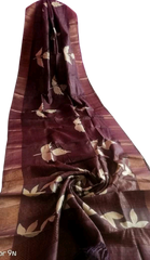 Pure Tussar Silk print saree