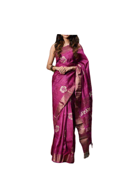 Pure Tussar Silk print saree