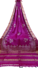 Pure Tussar Silk print saree