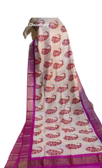 Pure Tussar Silk print saree