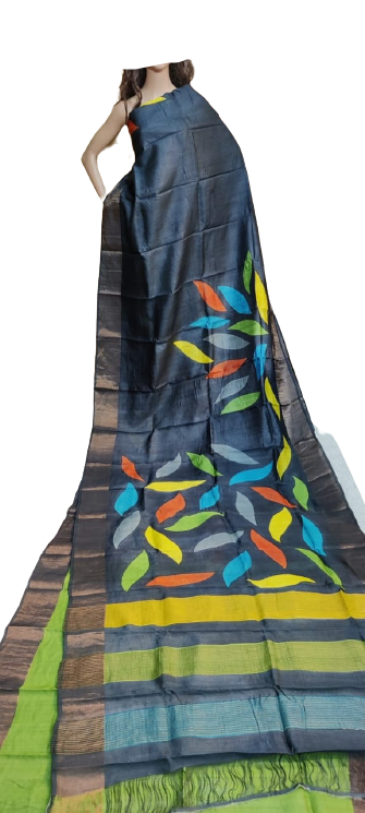 Pure Tussar Silk print saree