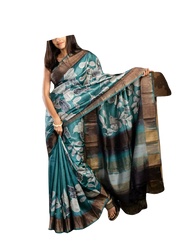 Pure Tussar Silk print saree