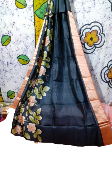 Pure Tussar Silk print saree