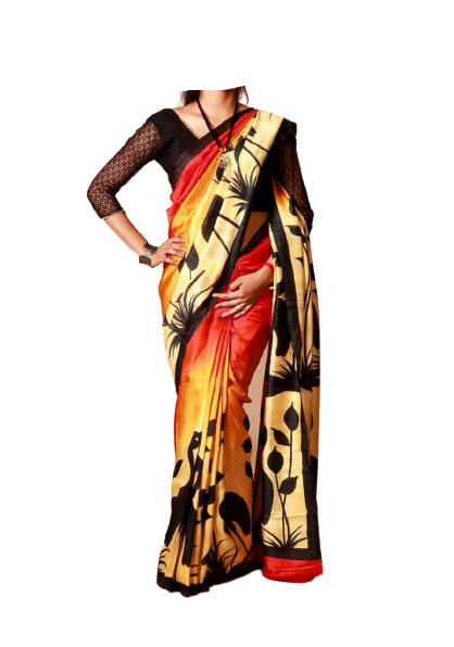 Murshidabad Silk Hand Painting Saree PLASH