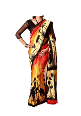 Murshidabad Silk Hand Painting Saree PLASH