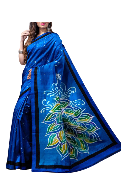 Murshidabad Silk Hand Painting Saree PLASH