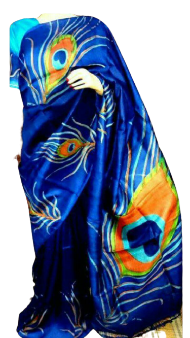 Murshidabad Silk Hand Painting Saree PLASH