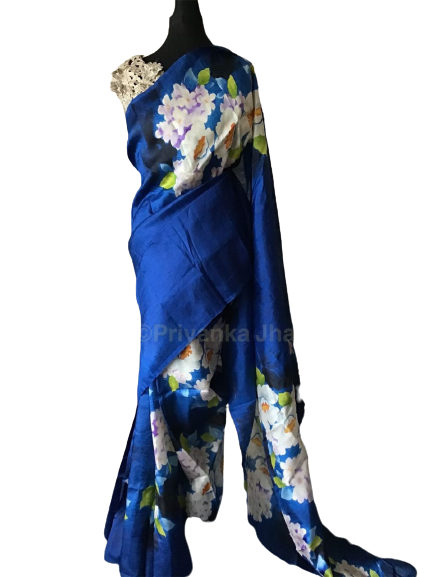 Murshidabad Silk Hand Painting Saree PLASH