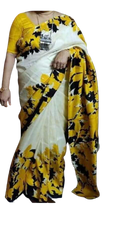 Murshidabad Silk Hand Painting Saree PLASH