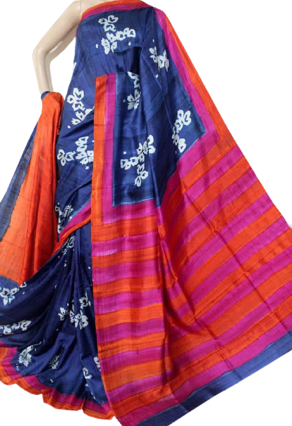 Murshidabad Silk Hand Painting Saree PLASH