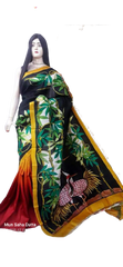 Murshidabad Silk Hand Painting Saree PLASH