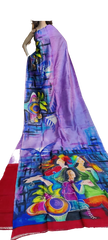 Bishnupuri Silk Hand Painting Saree PLASH