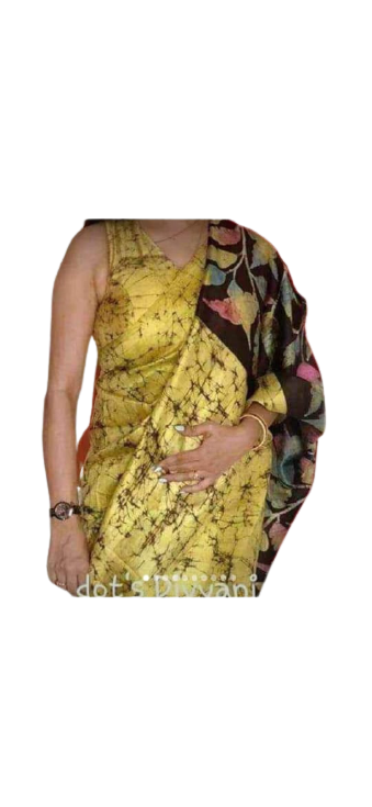 Bishnupuri Silk Hand Painting Saree PLASH