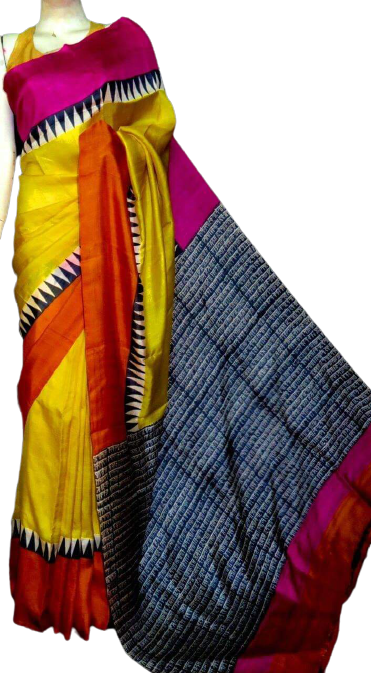 Bishnupuri Silk Hand Painting Saree PLASH