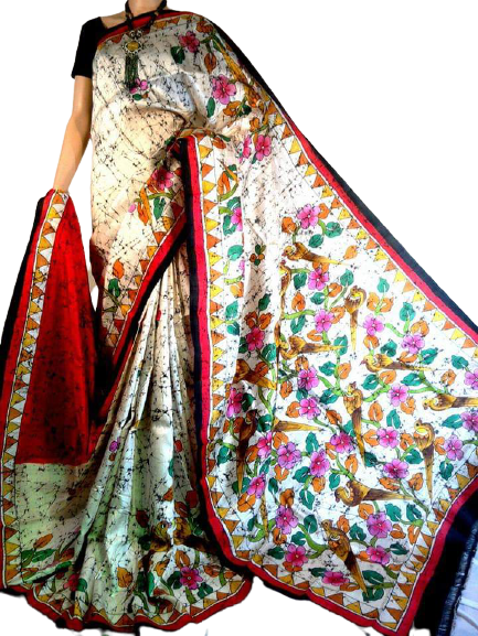 Bishnupuri Silk Hand Painting Saree PLASH