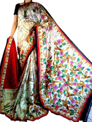 Bishnupuri Silk Hand Painting Saree PLASH